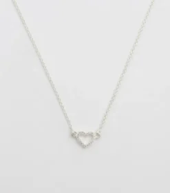 Halsband Syster P Snap Crystal Hjärta Silver
