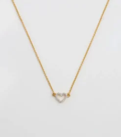 Halsband Syster P Snap Crystal Hjärta Guld