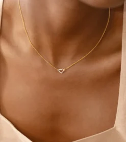 Halsband Syster P Snap Crystal Hjärta Guld