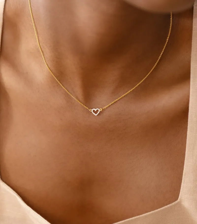 Halsband Syster P Snap Crystal Hjärta Guld