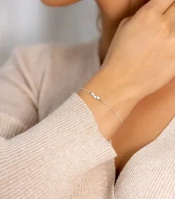 Armband Syster P Snap Triple Star Silver