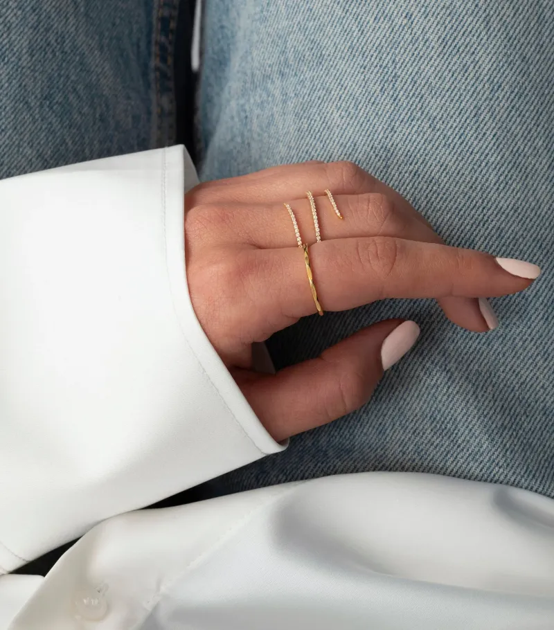 Ringar Syster P Sparkle Wrap Ring Guld