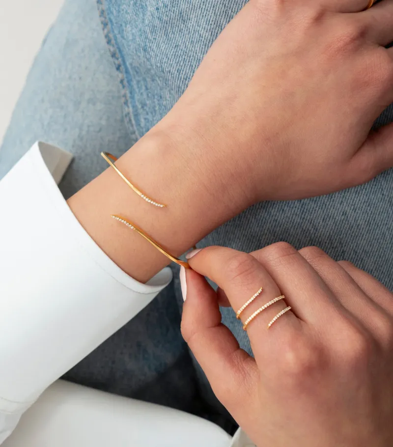 Ringar Syster P Sparkle Wrap Ring Guld