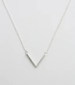 Halsband Syster P Strict Plain V Silver