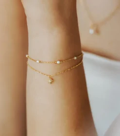 Armband Syster P Treasure Multi Pearl Guld