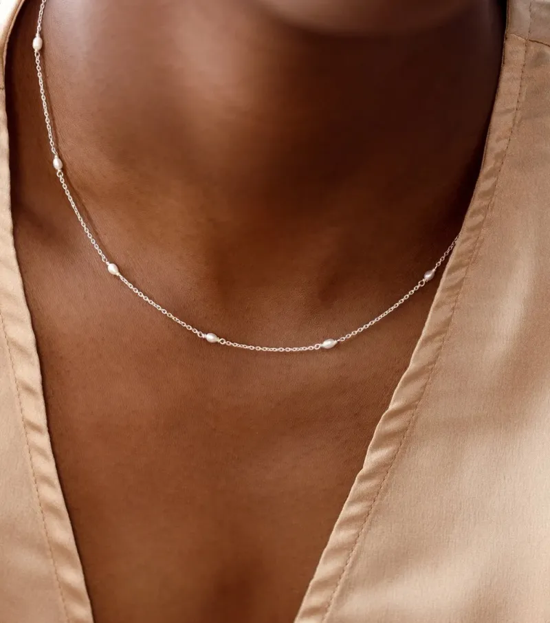Halsband Syster P Treasure Multi Pearl Silver