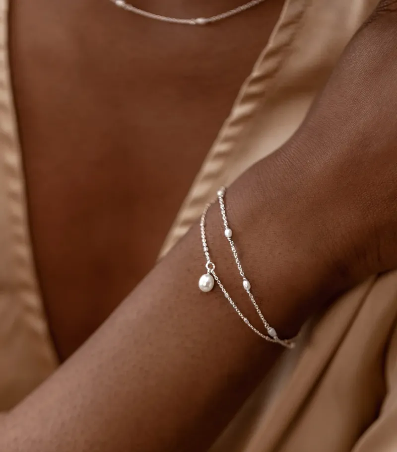 Armband Syster P Treasure Single Pearl Silver