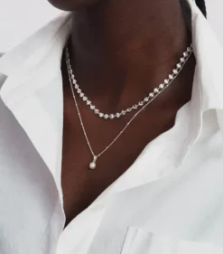 Halsband Syster P Treasure Single Pearl Silver
