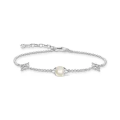 Thomas Sabo Armband pärla med stjärnor silver – A1978-167-14