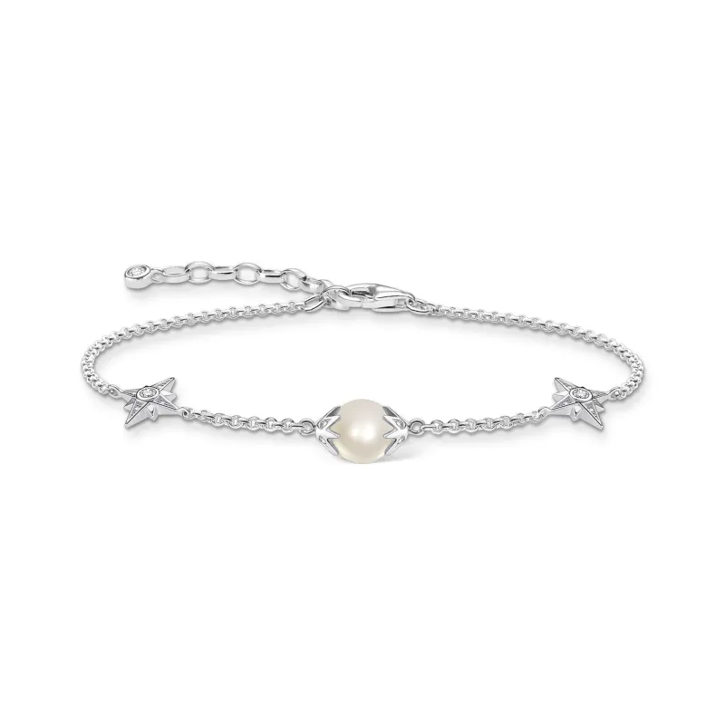 Thomas Sabo Armband pärla med stjärnor silver – A1978-167-14
