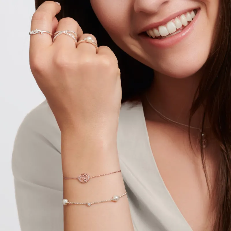 Thomas Sabo Armband pärlor med vita stenar silver – A2038-167-14