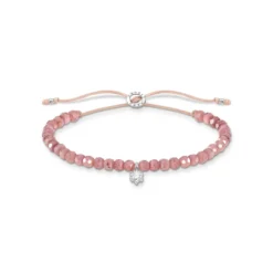 Thomas Sabo Armband rosa pärlor med vit sten – A1987-401-9