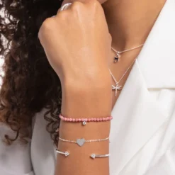Thomas Sabo Armband rosa pärlor med vit sten – A1987-401-9