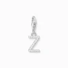 Thomas Sabo Charm-hängsmycke bokstaven Z med vita stenar silver