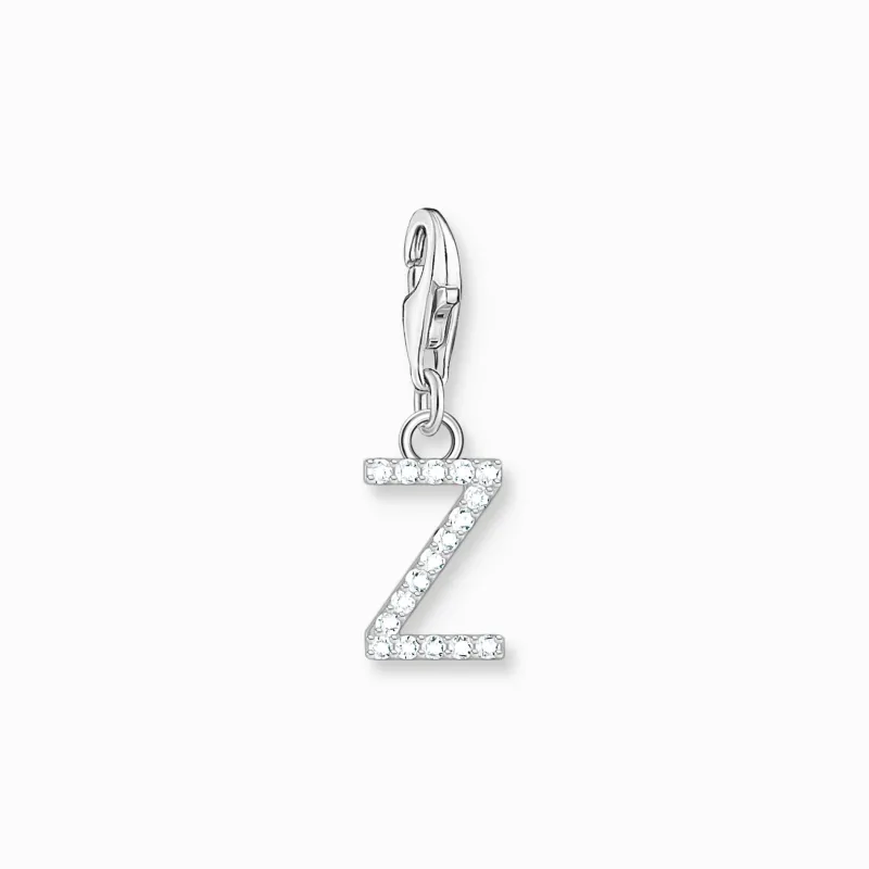 Thomas Sabo Charm-hängsmycke bokstaven Z med vita stenar silver