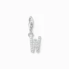 Thomas Sabo Charm-hängsmycke bokstaven W med vita stenar silver