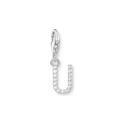 Thomas Sabo Charm-hängsmycke bokstaven U med vita stenar silver