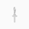 Thomas Sabo Charm-hängsmycke bokstaven T med vita stenar silver