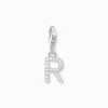Thomas Sabo Charm-hängsmycke bokstaven R med vita stenar silver