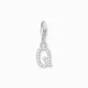 Thomas Sabo Charm-hängsmycke bokstaven Q med vita stenar silver
