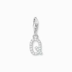 Thomas Sabo Charm-hängsmycke bokstaven Q med vita stenar silver