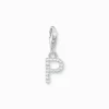 Thomas Sabo Charm-hängsmycke bokstaven P med vita stenar silver