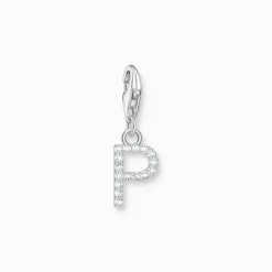 Thomas Sabo Charm-hängsmycke bokstaven P med vita stenar silver