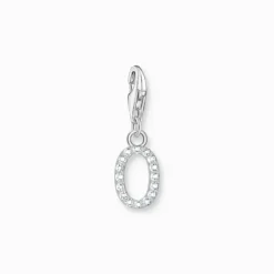 Thomas Sabo Charm-hängsmycke bokstaven O med vita stenar silver