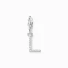 Thomas Sabo Charm-hängsmycke bokstaven L med vita stenar silver