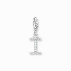 Thomas Sabo Charm-hängsmycke bokstaven I med vita stenar silver
