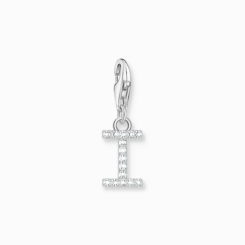 Thomas Sabo Charm-hängsmycke bokstaven I med vita stenar silver