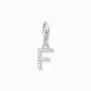 Thomas Sabo Charm-hängsmycke bokstaven F med vita stenar silver