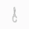 Thomas Sabo Charm-hängsmycke bokstaven C med vita stenar silver