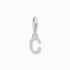 Thomas Sabo Charm-hängsmycke bokstaven C med vita stenar silver