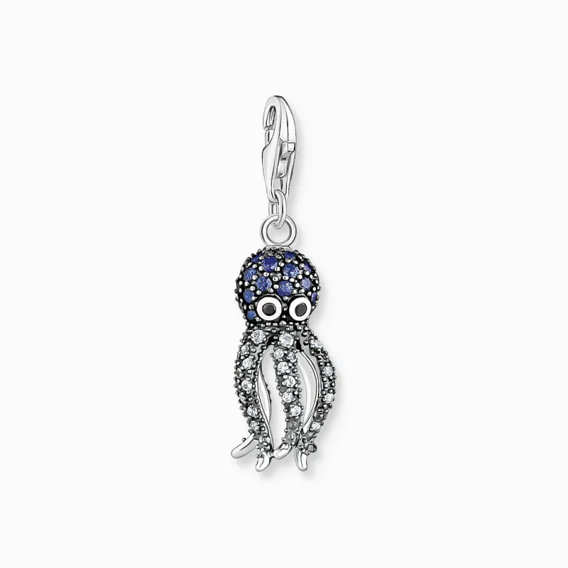 Thomas Sabo Charm-hängsmycke bläckfisk med blå stenar