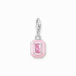 Thomas Sabo Charm-hängsmycke rosa sten silver