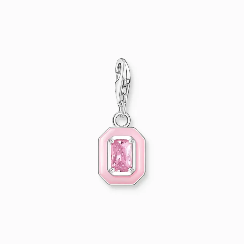Thomas Sabo Charm-hängsmycke rosa sten silver