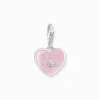 Thomas Sabo Charm-hängsmycke rosa hjärta med Best Mom silver