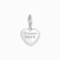 Thomas Sabo Charm-hängsmycke rosa hjärta med Best Mom silver