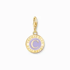 Thomas Sabo Charm Ledamot Charmista Coin Guld Lila 2105-427-13