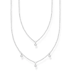 Thomas Sabo Halsband Dubbelt silver med vita stenar – KE2078-051-14