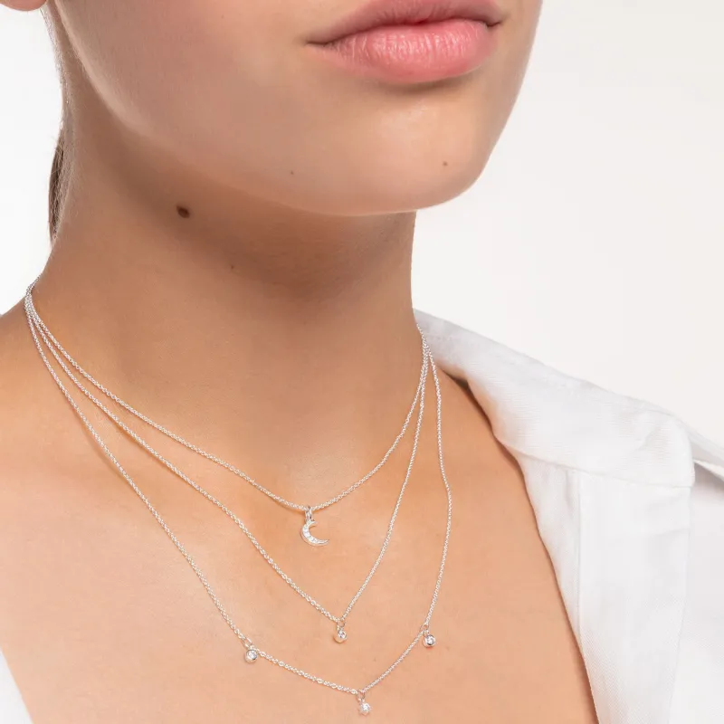 Thomas Sabo Halsband Dubbelt silver med vita stenar – KE2078-051-14