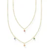 Thomas Sabo Halsband Dubbelt Guld med Färgade Stenar – KE2078-488-7