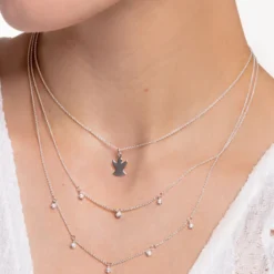 Thomas Sabo Halsband dubbelt silver med vita stenar – KE2072-051-14 (MEGA KAMPANJ)