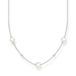 Thomas Sabo Halsband pärlor med vita stenar silver – KE2120-167-14