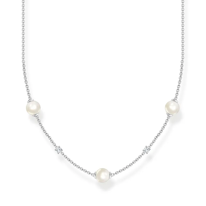 Thomas Sabo Halsband pärlor med vita stenar silver – KE2120-167-14