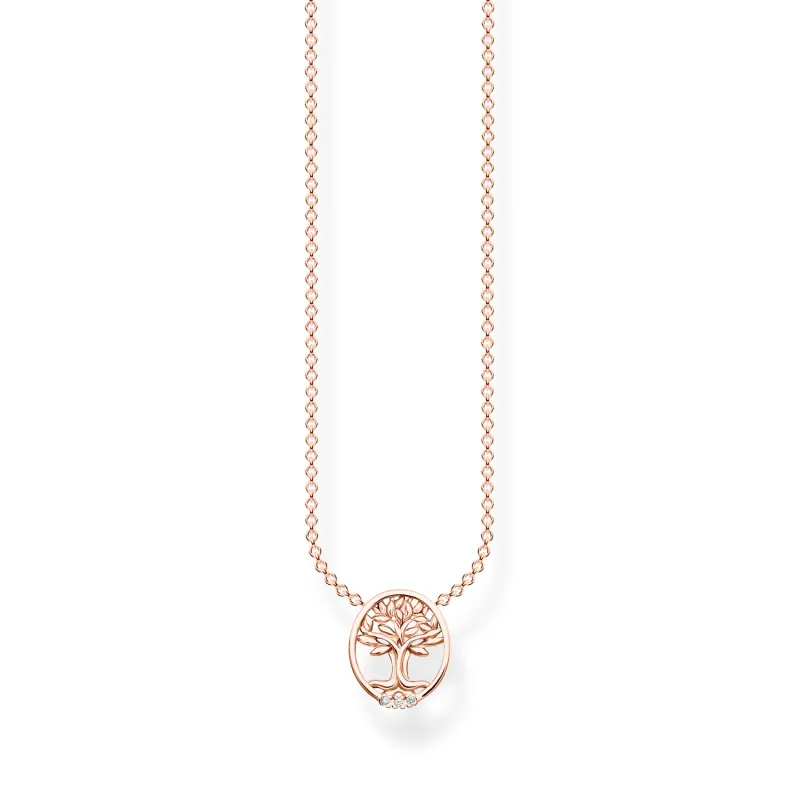 Thomas Sabo Halsband Tree of Love med vita stenar roséguld – KE2126-416-14