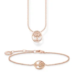 Thomas Sabo Halsband Tree of Love med vita stenar roséguld – KE2126-416-14