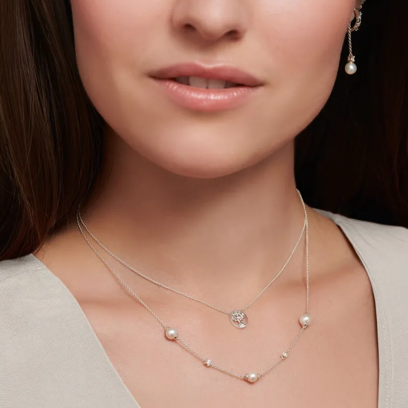 Thomas Sabo Halsband Tree of Love med vita stenar silver – KE2126-051-14