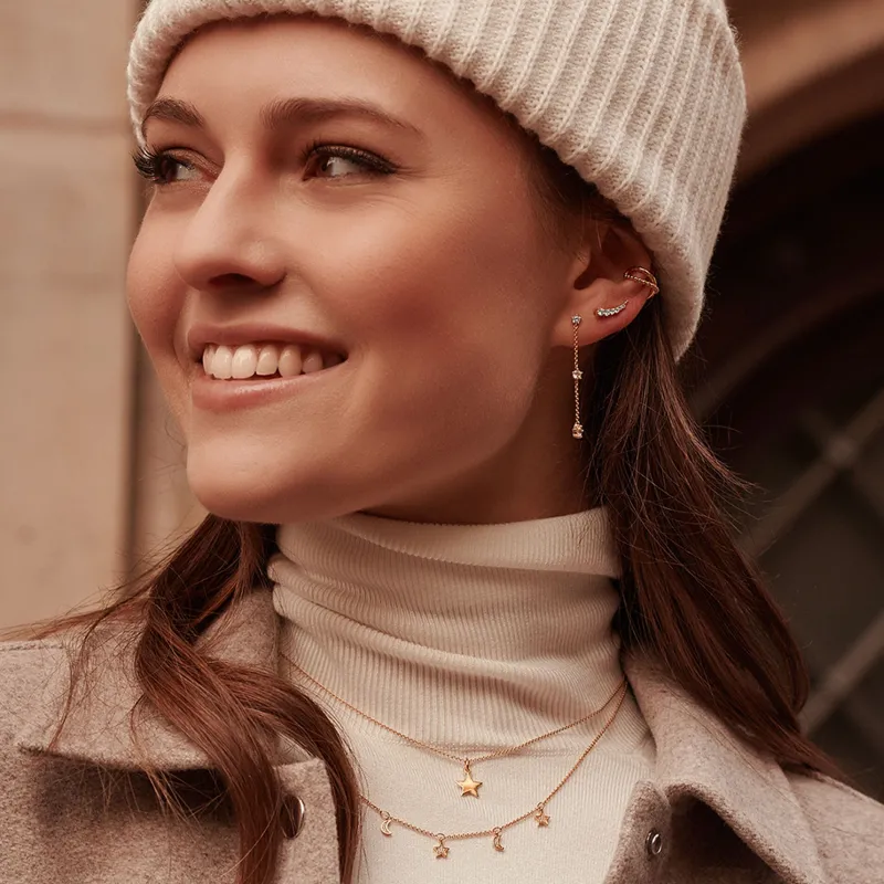Thomas Sabo Individuellt Örhängen Vita Stenar Guld – H2150-414-14
